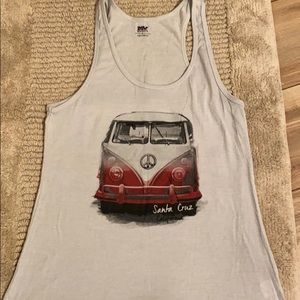 Graphic grey/red VW Retro van tank top